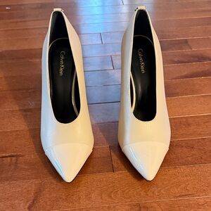 Calvin Klein Cream Pointed Toe Heels